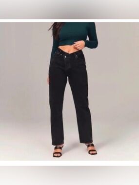 Abercrombie & Fitch Black The Dad High Rise Jeans